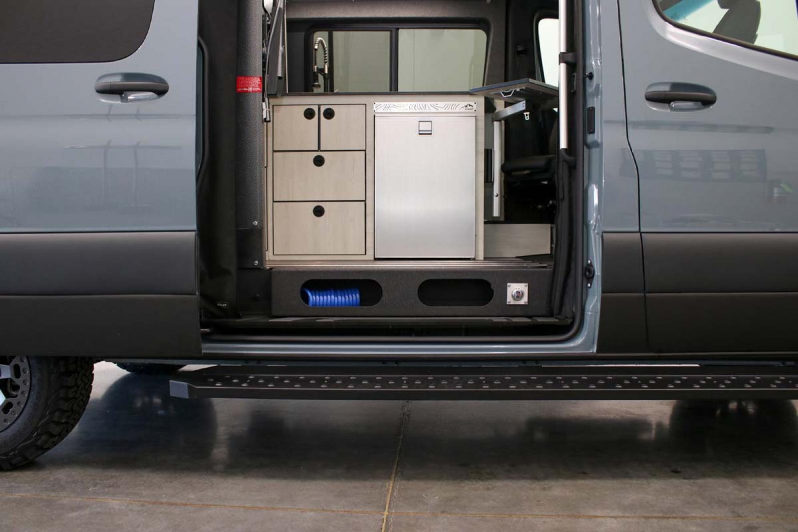 Clean Antero van with its side door open