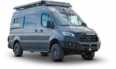 The Bamaga Antero Adventure Van from a side cutout angle